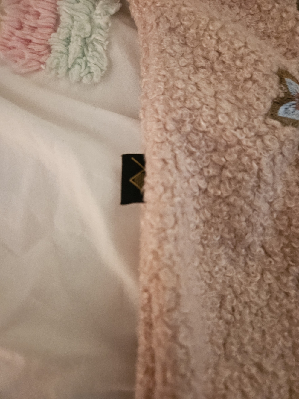 Embroidered Floral Sherpa Pullover - Blush - Picture 7 of 15